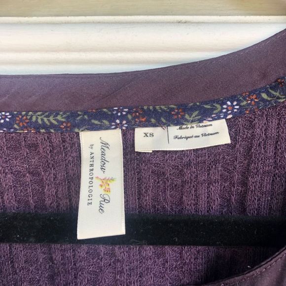Anthropologie 🐾 Meadow Rue Purple Button Blouse Size XS - Picture 3 of 7